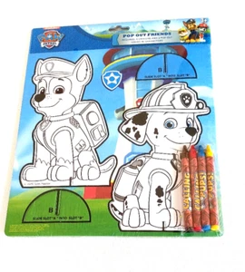 PAW PATROL 2 POP OUT COLOUR IN FRIENDS 4 COL CRAYONS SLOT IN STAND ACTIVITY - Picture 1 of 3