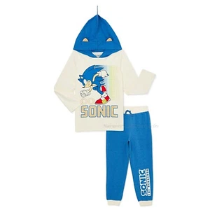Sonic The Hedgehog Boy Hoodie T Shirt Pants Set Size 4-10 Outfit Costume NWT NEW - Picture 1 of 7