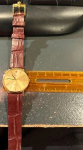ROLEX Vintage 4112 18K gold Cellini Leather band Super Clean - Picture 1 of 11