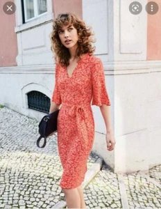 Boden Ines Dress Red Pop Olive Branch W0313SIZE UK 10R BRAND NEW - Picture 1 of 8