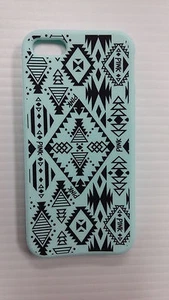 Victoria's Secret PINK Azteken iPhone 5 5S weiche Gummihülle hellblau - Bild 1 von 2