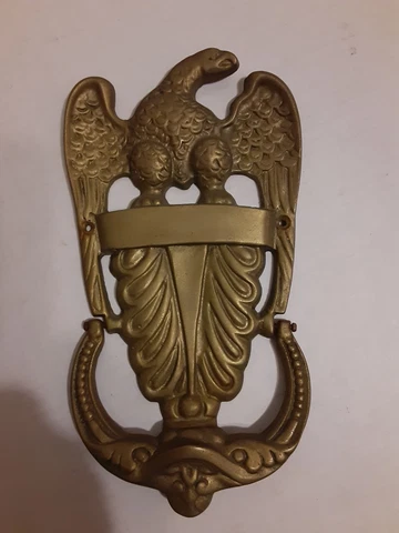 Vintage Solid Brass Door Knocker American Eagle  9" Cover