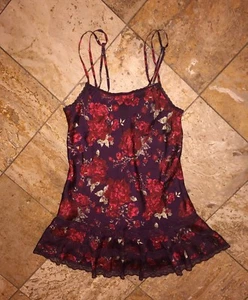 Nuevo con etiquetas Vestido sin Mangas Intimately Free People Rojo Satinado Floral Encaje Satinado para Mujer XS - Imagen 1 de 12