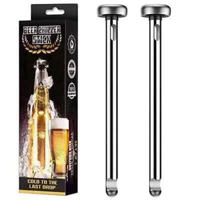 2X Palitos Enfriadores de Cerveza Palos de Acero Inoxidable - Juego de 2 Foto 1 de 4