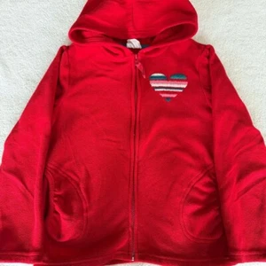 Girls Crazy 8 Red Fleece Zip Up Hoodie Jacket Size M - Picture 1 of 6