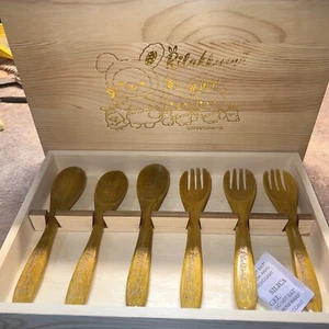 San-X Rilakkuma Holzlöffel & Gabel Set - 3 Paar Sets - Bild 1 von 4