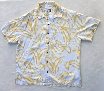 Hawaiian Shirt Caribbean Joe Men's XL Mellow Yellow Floral Print Button Up - Image 1 of 4