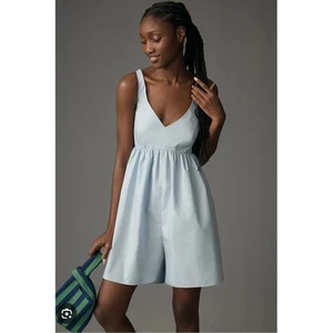 Anthropologie Mare Mare Sleeveless Romper in Sky Blue Size XL NEW - Picture 1 of 9