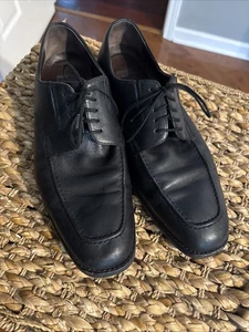 Johnston & Murphy Apron Toe Oxford Shoes Black Leather XC4 System Lace Up Sz 10M - Picture 1 of 4