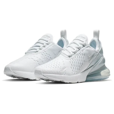 Nike Air Max 270 Blanco Metálico Plateado 943345-103 Talla 4Y-7Y Niños Niños Mujeres Nuevas Foto 1 de 4