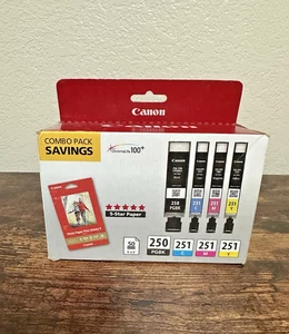 Nuovo Canon Combo Pack ChromaLife 100+ 250PGBK 251 giallo ciano magenta e foto - Foto 1 di 7