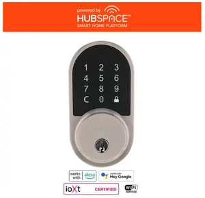 NEU Trotziger runder Satin-Nickel Smart Wi-Fi Riegel angetrieben von Hubspace - Bild 1 von 5