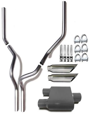 Kit de sistema de escape de doble rendimiento para Chevrolet K2500 1999 con silenciador corto Foto 1 de 4
