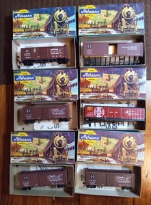 HO Menge 6 Santa Fe Güterwagen Texas Super Chief Grand Canyon Karte Vintage MIB Athearn  - Bild 1 von 8