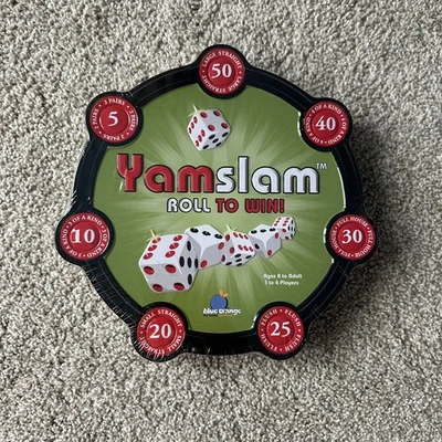 NEW Yamslam Roll To Win Dice Game Classic Strategy Green Tin Metal Edition Box - Image 1 of 4
