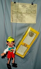 NOS DISNEY 1960's "PINOCCHIO PELHAM PUPPET" # SL7+ 3PIECE BOX+ORIG.INSTRUCTIONS