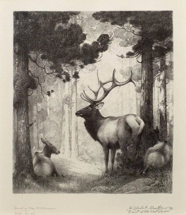 Heart of the Wilderness by William Herbert Dunton – 1929 Elk Wildlife Art Print - Image 1 of 1