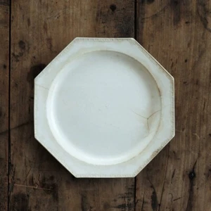 Antico piatto ottagonale fine Francia XIX secolo CREIL primi faience 1800 - Foto 1 di 10