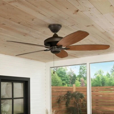 Kichler 330165 Renew Patio 52" 5 Blade Outdoor Ceiling Fan - Satin Natl Bronze - Image 1 of 4