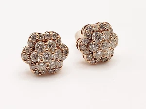 Schraub-Ohrring 10 Kt Rotgold 1,75 kt I-J SI1-SI2 Diamant - Bild 1 von 9