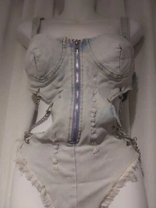 Body Suit Top Tank  Chain Sexy Intimate Size M Rave Festival - Picture 1 of 9