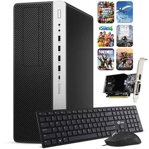 HP G4 Gaming Tower Desktop PC i5-8500 32GB 512GB SSD 1TB HDD Nvidia 1050Ti Win11 - Picture 1 of 8