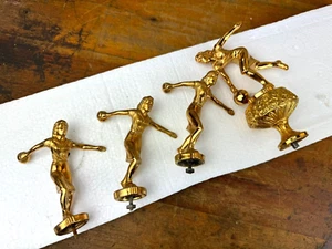4 Vintage Women's Bowling Trophy Toppers, Cast Metal, RePurp!!! Gift, Cake Decor - Picture 1 of 14