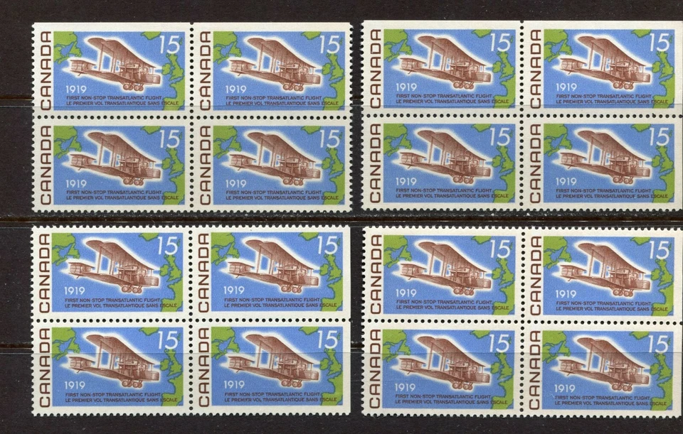 CANADA 1969, PLANES, FIRST TRANSATLANTIC FLIGHT Scott 494, lot of 16, MNH - Image 1 of 1