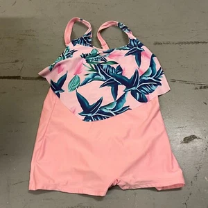 Beach Girls Swimsuit Flowers One Piece Large Youth - Picture 1 of 5