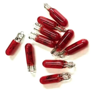 10 x RED FRUIT MACHINES BULBS - 5mm SMALL-T5-12v-1.2w Wedge LAMPS - Picture 1 of 3