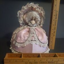 Antique ROSE tête de lit boudoir lampe lumière abat-jour soie dentelle demi-poupée 