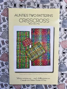 Aunties Two Patterns Crisscross Woven Fabric Mats Pattern FF UNCUT - Picture 1 of 2
