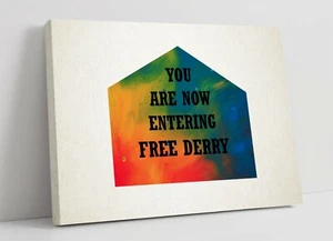 FREE DERRY CORNER ARCO IRIS IRLANDÉS - LONA IMPRESIÓN DE ARTE DE PARED OBRAS DE ARTE MARCO PROFUNDO - Imagen 1 de 2
