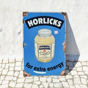 1930s Vintage Horlicks Food Drink Advertising Enamel Sign Board England EB559 - Picture 1 of 5