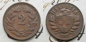 1903 Switzerland 2 Rappen Great - Picture 1 of 1