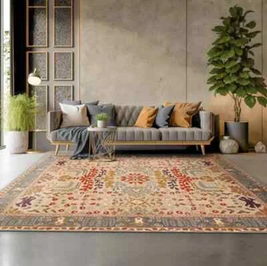 8x10 |9x12 Handmade Wool Transitional Oriental Area Rug Beige Rugs,office - Picture 1 of 9