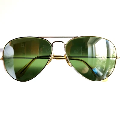 occhiali da sole RAY BAN aviator 10K GF gold mirror lens DGM SUNGLASSES b&l 58 - Immagine 1 di 4