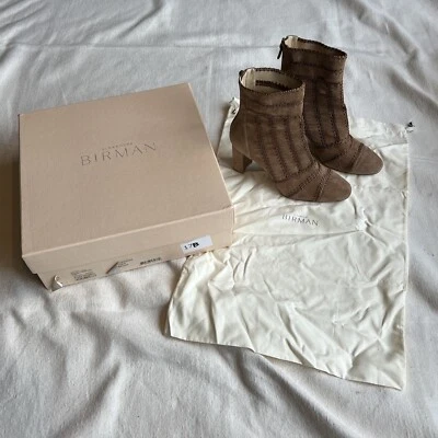 Zapatos Alexandre Birman Beige Gamuza Beatrice Botines Bordados Mujer 40 EE. UU. 10 Foto 1 de 4