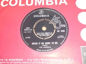 Animals - Bring it On Home To Me Columbia 45 - Imagen 1 de 2