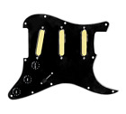 Custom Gold Foils 7 Way Loaded Pickguard Black For Strat Guitars 920D