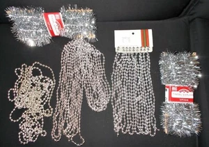 Strands Silver Bead Garland Christmas Tree Ornament 50' Garland 18' New - Bild 1 von 2