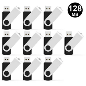 USB 2.0 10 PACK 128MB Metal Swivel USB Flash Drives Thumb Drive Memory Storage - Picture 1 of 11