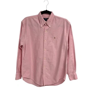 Vintage Ralph Lauren Sport boys Collared Pink Button Up Dress Shirt Size 8 - Picture 1 of 10