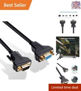 VGA Extension Cable Braided 10ft HD 1080p Monitor PC Connection Secure Use - Picture 1 of 8