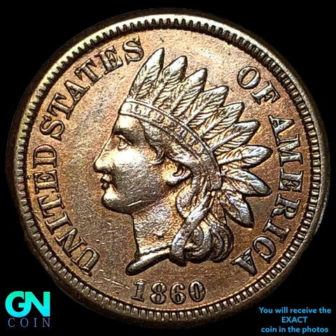 1860 Indian Head Cent Penny  #E7498 Cover