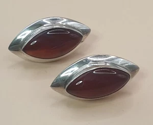 Pendientes/pendientes grandes vintage de cornalina de plata 925 aprox.13 x 26 mm-8,3 gr. - Imagen 1 de 6