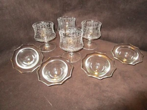 Set 4 bicchieri vintage Cambridge frutti di mare cocktail con fodere ghiaccio modello Cleo anni '30 - Foto 1 di 16