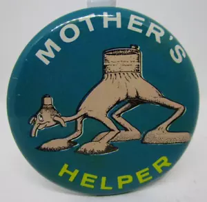1965 Basil Wolverton MOTHER'S HELPER Leaf FINK pinback button Mad Magazine 2in - Picture 1 of 2