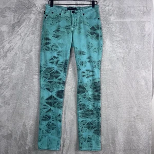 Rock & Republic Jeans Womens 6 Teal Berlin Tie Dye Straight Leg Fitting 30x30 - Picture 1 of 11