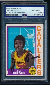 1974-75 Topps #134 Jim Brewer RC signed auto autograph PSA/DNA EX crisp sharpie - Picture 1 of 2